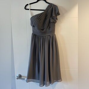 One-Shoulder Gray Women's Dress